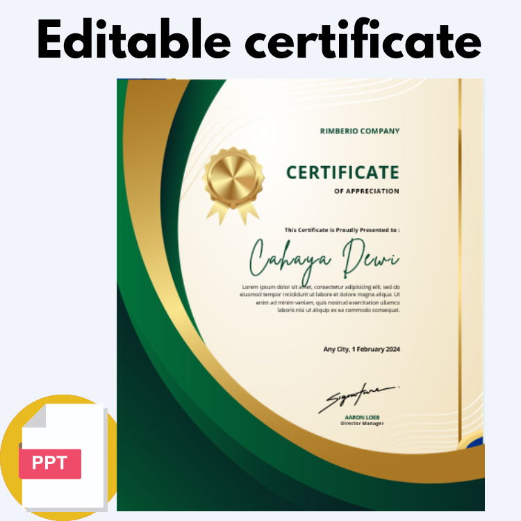 [CERT 6] Editable certification template in Power point | Shopee Malaysia