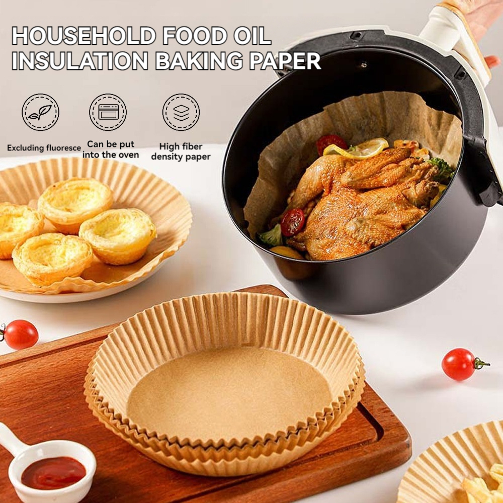 98pcs 20cm Air Fryer Disposable Baking Papers Non-Stick Steamer Round ...
