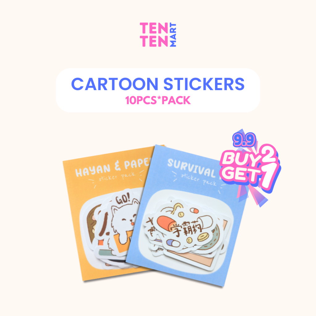 10pcs DIY Cute Sticker Cartoon Journal Stickers Stationery Stickers Ins ...