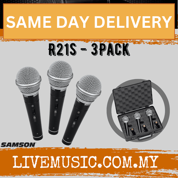 Samson R21s - Cardiod Dynamic Microphone with Switch, 3 Pack (R-21s/R21 ...