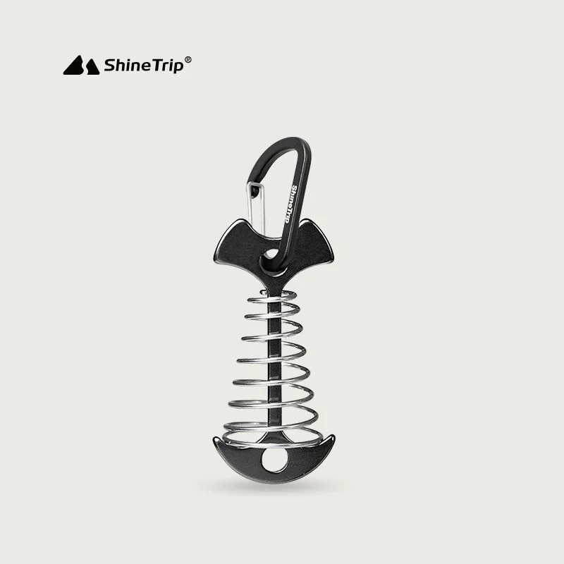 SHINETRIP Fishbone Spring Camping Peg Deck Carabiner Tarp Flysheet Pole ...