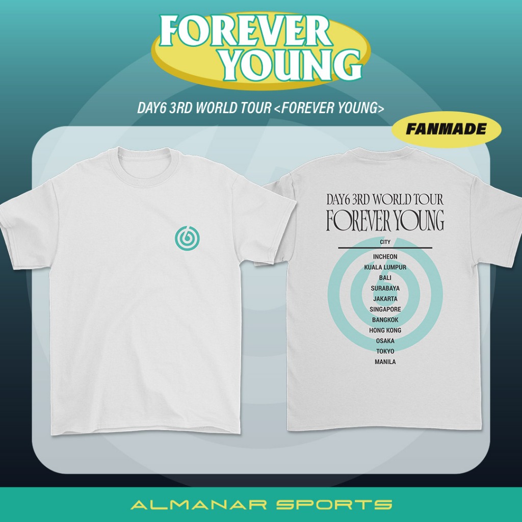 DAY6 CONCERT 3RD WORLD TOUR <FOREVER YOUNG> TSHIRT SHIRT BAJU T