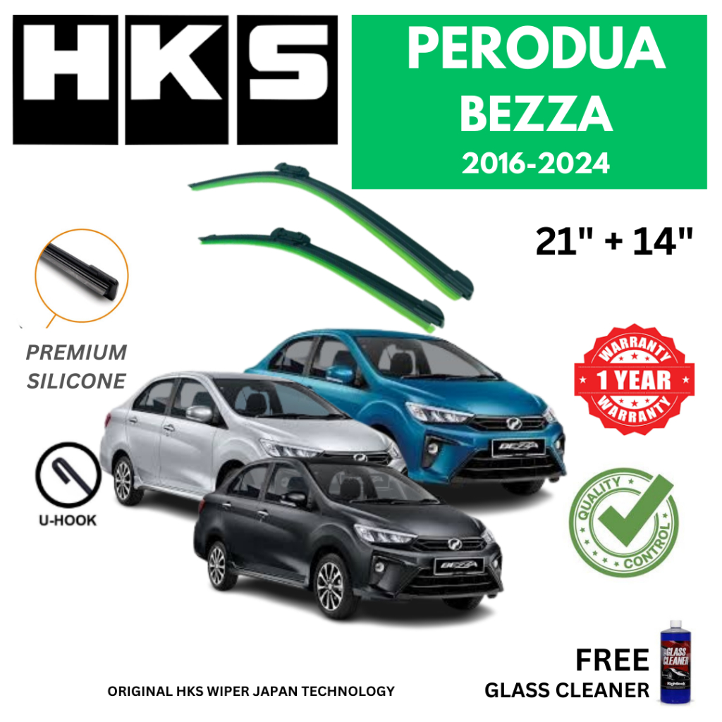 [1 YEAR WARRANTY] PERODUA BEZZA Original HKS Silicone Wiper Made in ...
