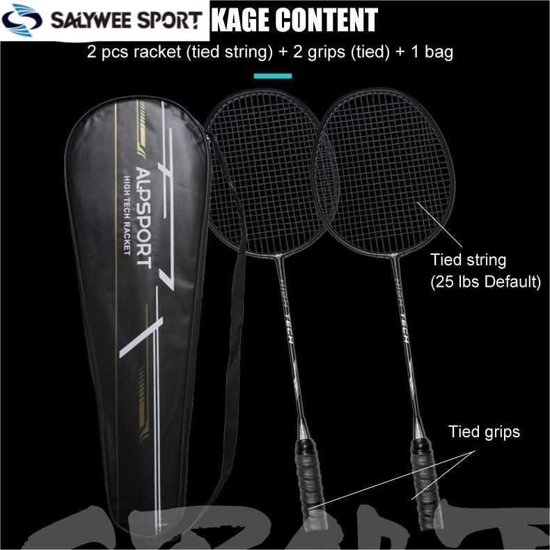 ALP RR 2Pcs With Bag 100% Carbon 4U G5 25Lbs Badminton Racket Beginner ...