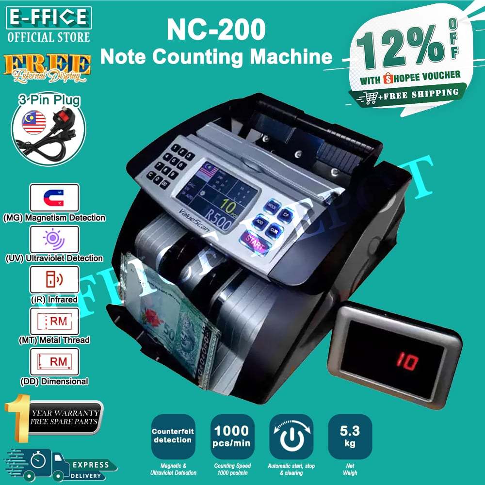 Effice Depot - NC-200 SDC Money Bank Note Counting Machine | Shopee ...
