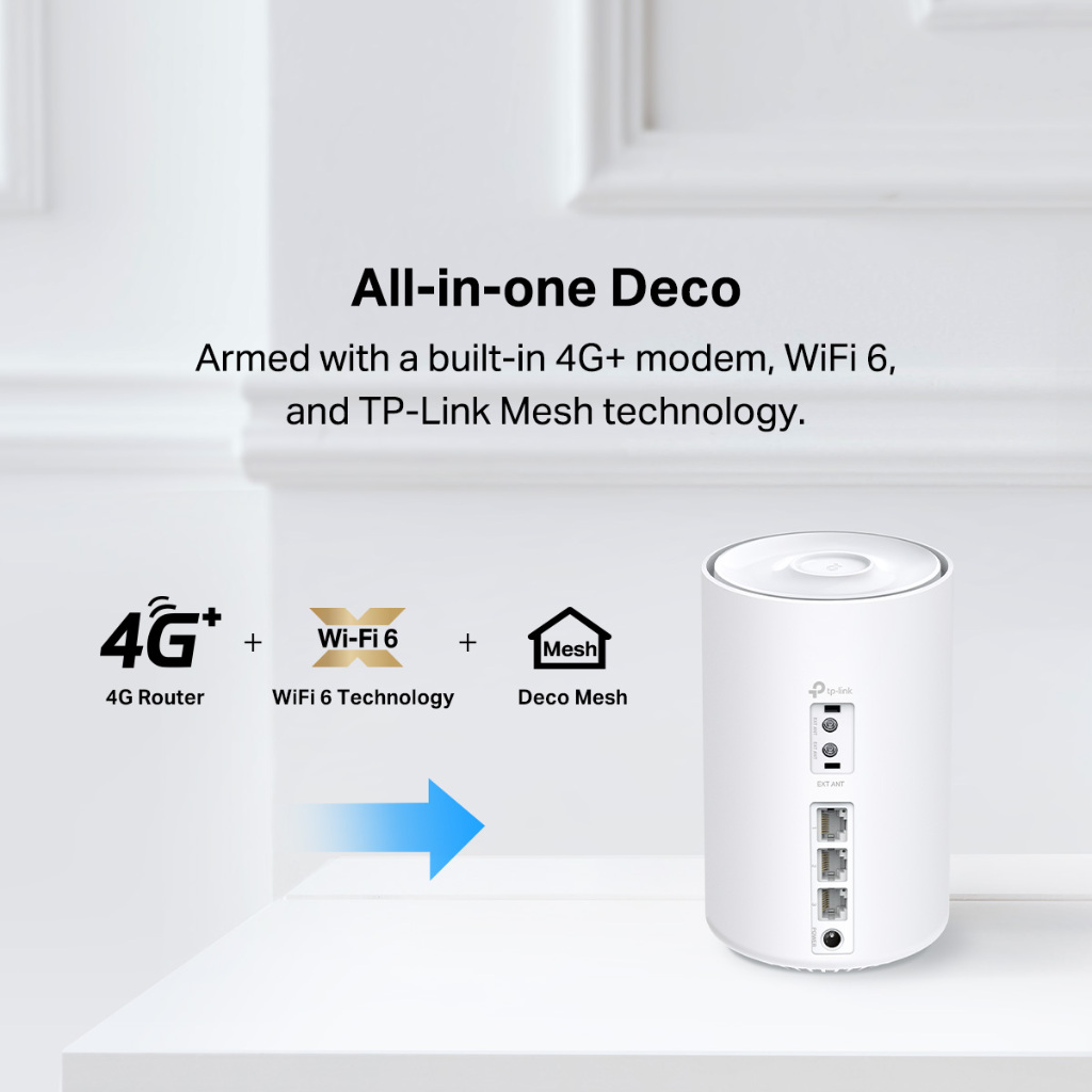 TP-Link Deco X10-4G AX1500 WiFi 6 Mesh Router 4G+ Modem | Dual Carrier ...