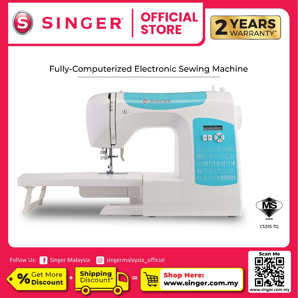 Singer C5205-TQ Fully-Computerized Electronic Sewing Machine (Mesin ...