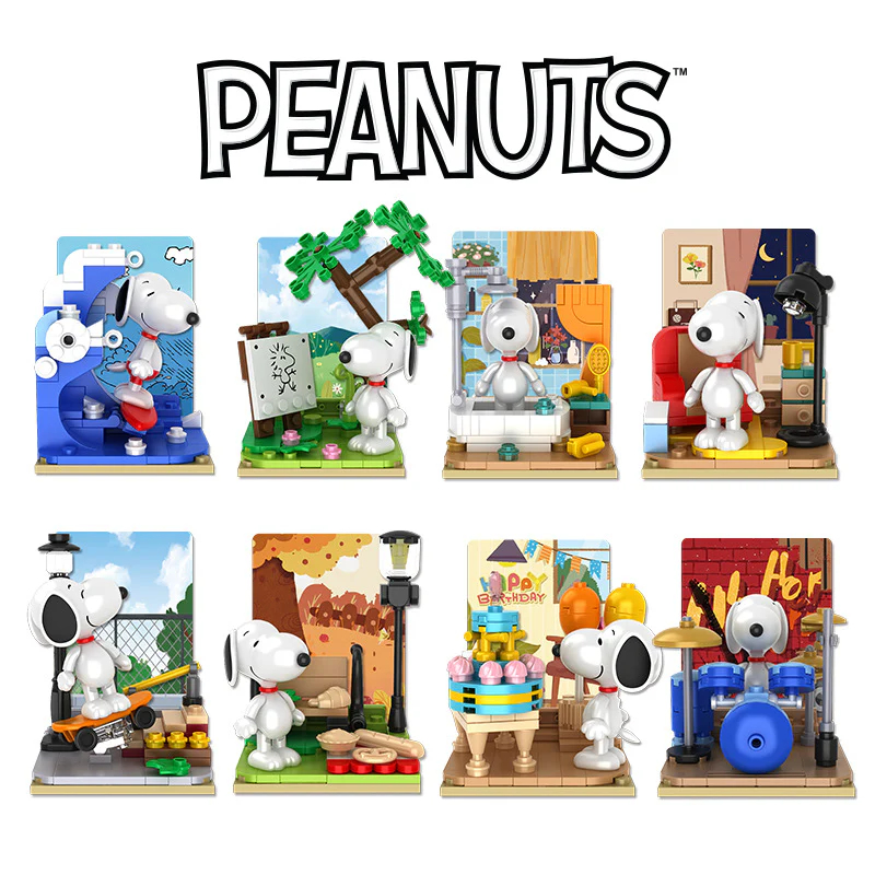 CACO SNOOPY MULTI-FACETED LIFE 8 DESIGNS BLIND BOX BUILDING BLOCKS ...