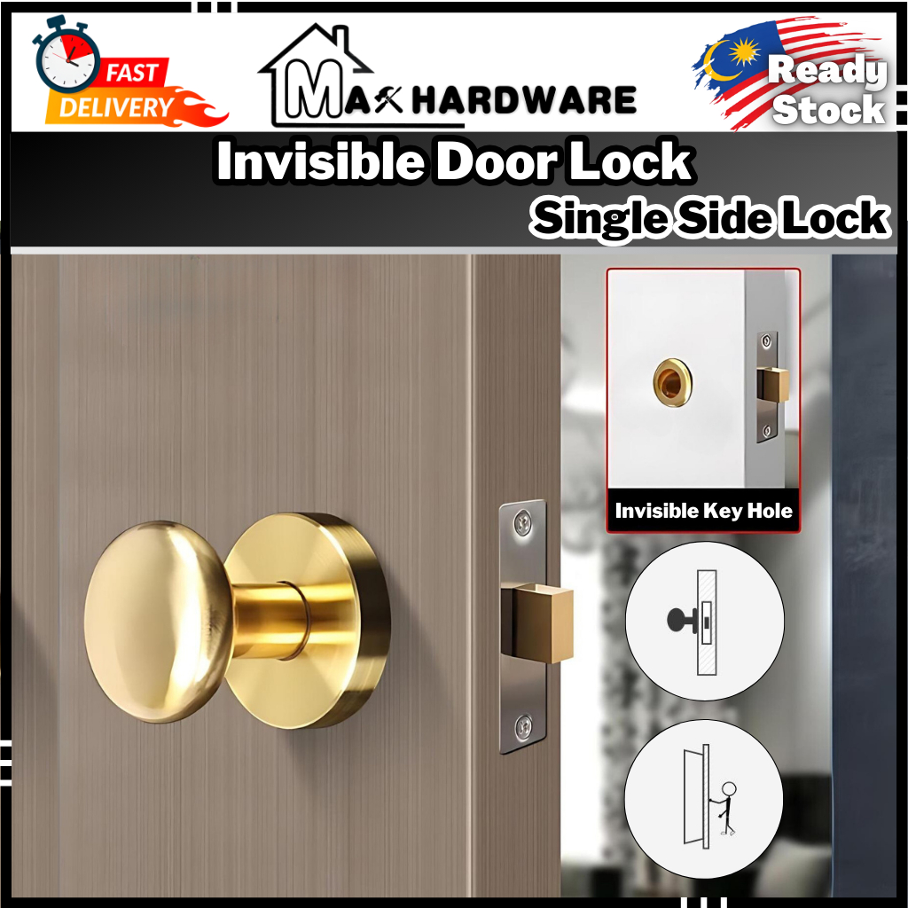 Invisible Door Lock Single Sided Silent Door Lock Bedroom Door Hidden ...