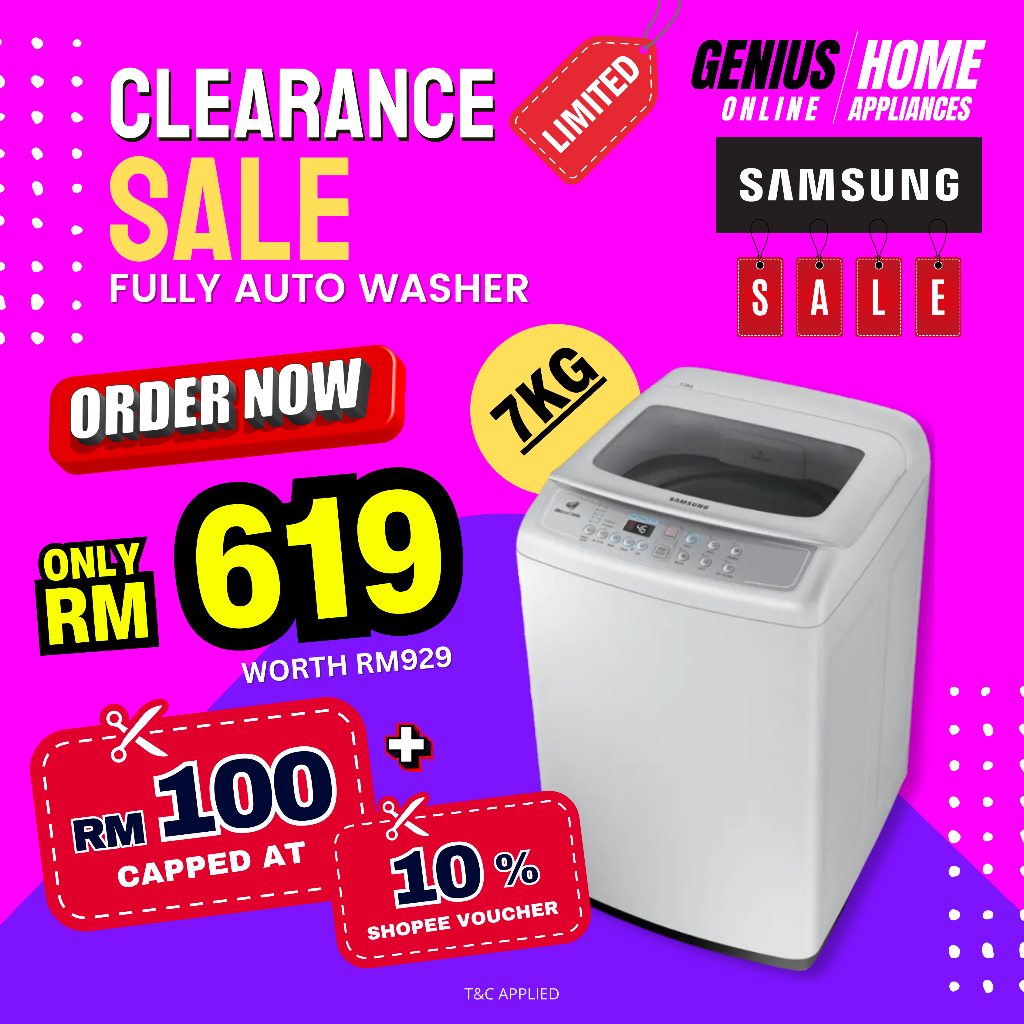 CLEARANCE SALE 🇲🇾 SAMSUNG Laundry Top Load Fully Auto Washing Machine