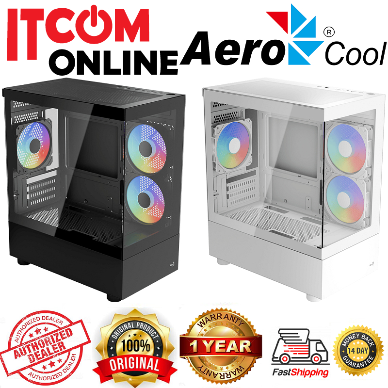 AEROCOOL VIEWPORT MINI V2 TG MATX CASING BLK/WHT | Shopee Malaysia