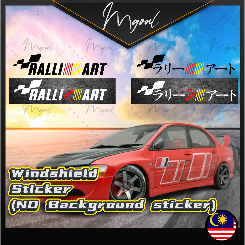 [Ready Stock] RALLI ART Windshield Rear & Back Decal Vinyl Car Sticker