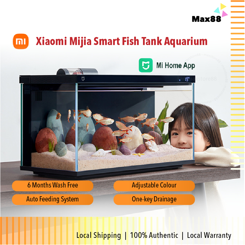 Xiaomi Mijia Smart Fish Tank Aquarium - 6 Months Wash Free Colourful ...