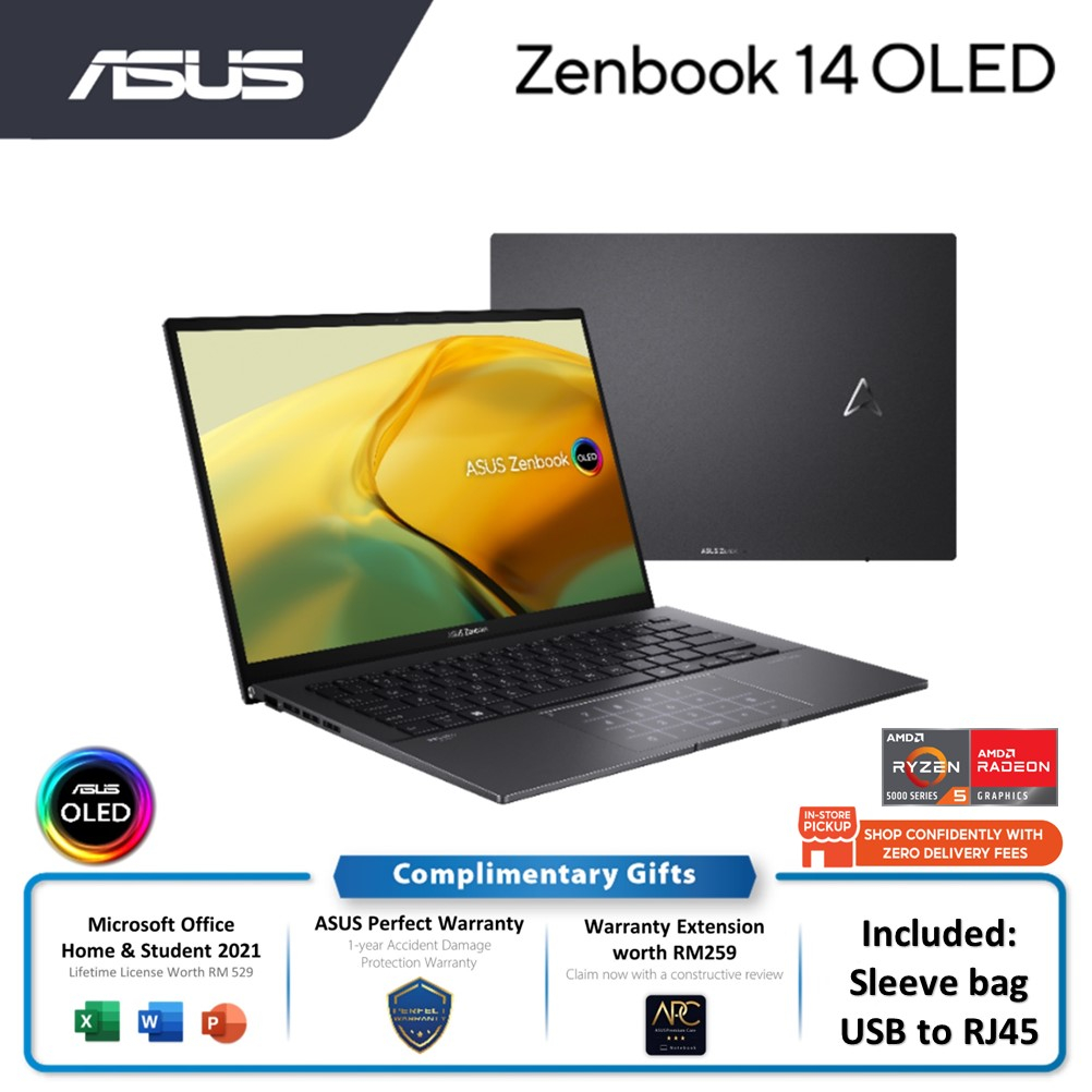 Demo Asus Zenbook Um3402y Akm263ws Oled Laptop Amd R5 5625u 16gb 512gb