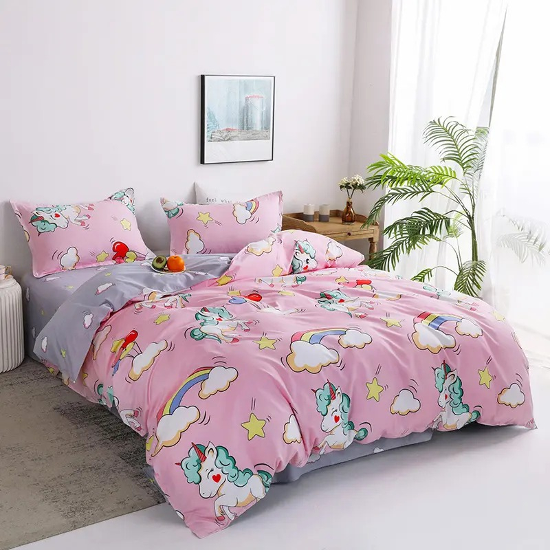 Cadar Unicorn Bedsheet Katil Queen King 🦄 Cartoon 7in1 Fitted With ...