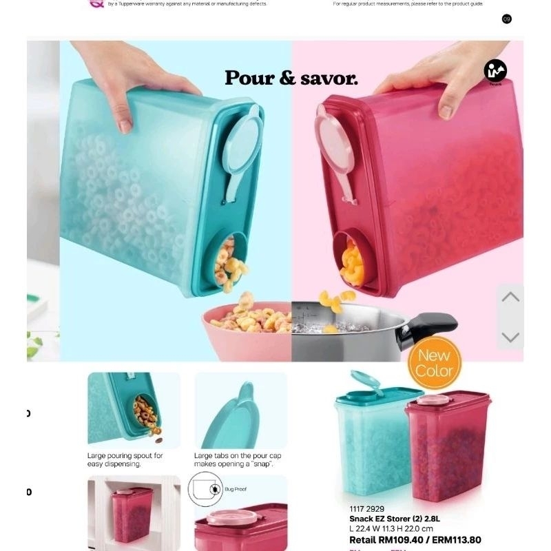 Tupperware Snack Storer 2.8L (2pcs) | Shopee Malaysia