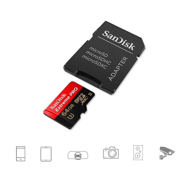 Sandisk Extreme Pro Micro Sd Card K Sdxc Gb Gb Gb Speed R W Mb S Sdsqxcd