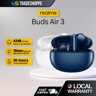 realme Buds Air 3 Wireless Earbuds, Active Noise Cancellation, 10mm Dynamic  Bass Boost Driver, Up to 30 Hours Playtime, IPX5 Water Resistance 