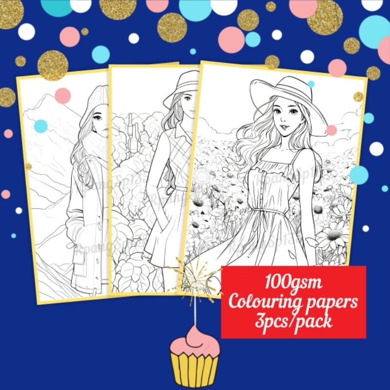 3pcs/pack Colouring Paper (100gsm) | Shopee Malaysia