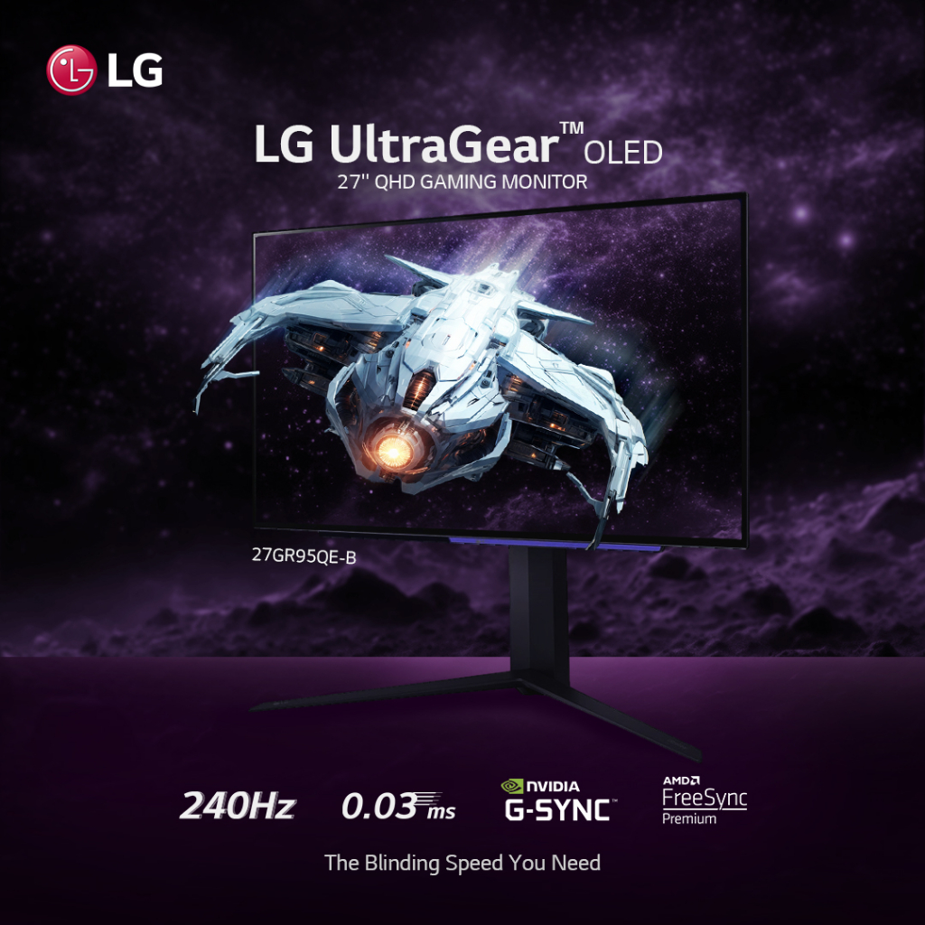 # LG 27GR95QE-B - 27" UltraGear QHD OLED Gaming Monitor with 240Hz ...