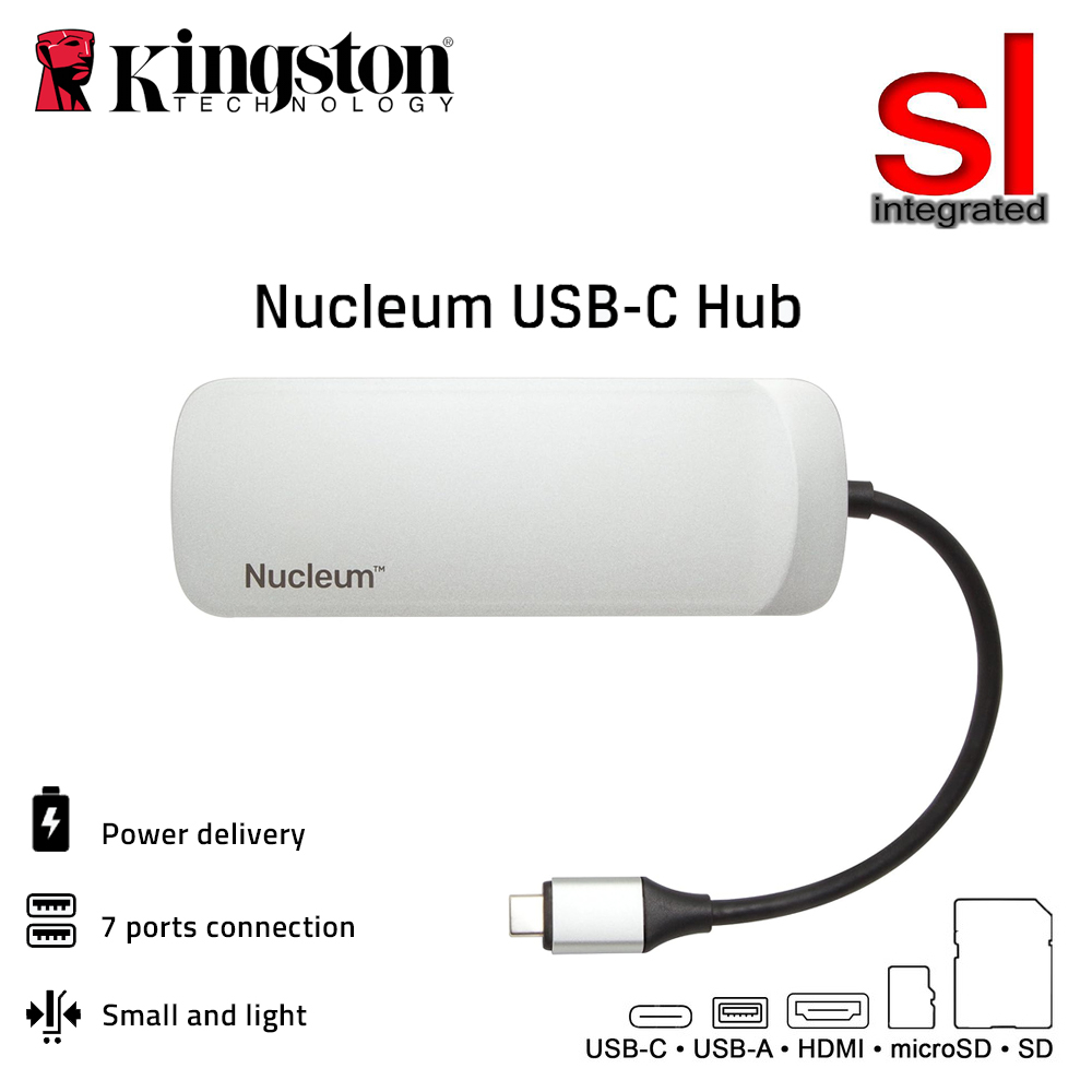 Kingston Nucleum USBC Hub 7 Port Card Reader HDMI Output, USBA, SD