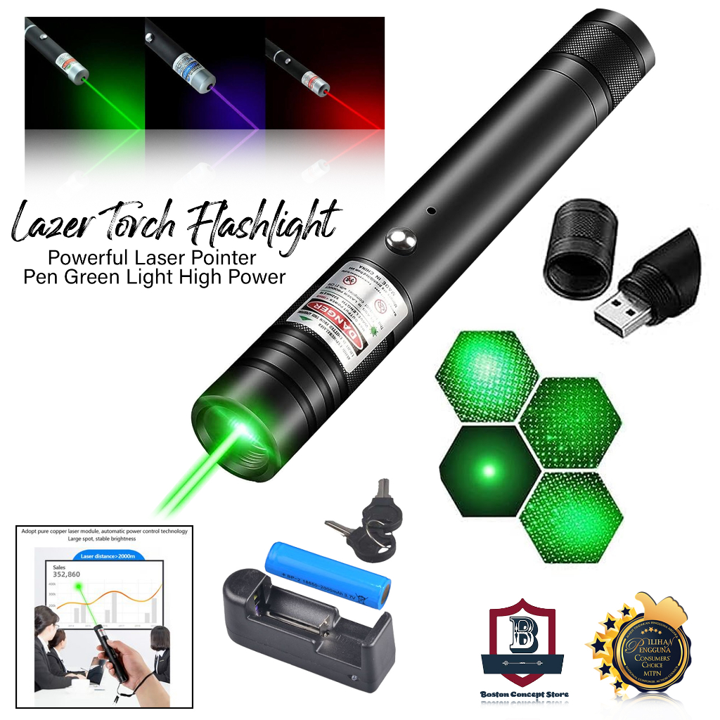 Powerful Laser Pointer Pen Green Light High Power Lazer Torch