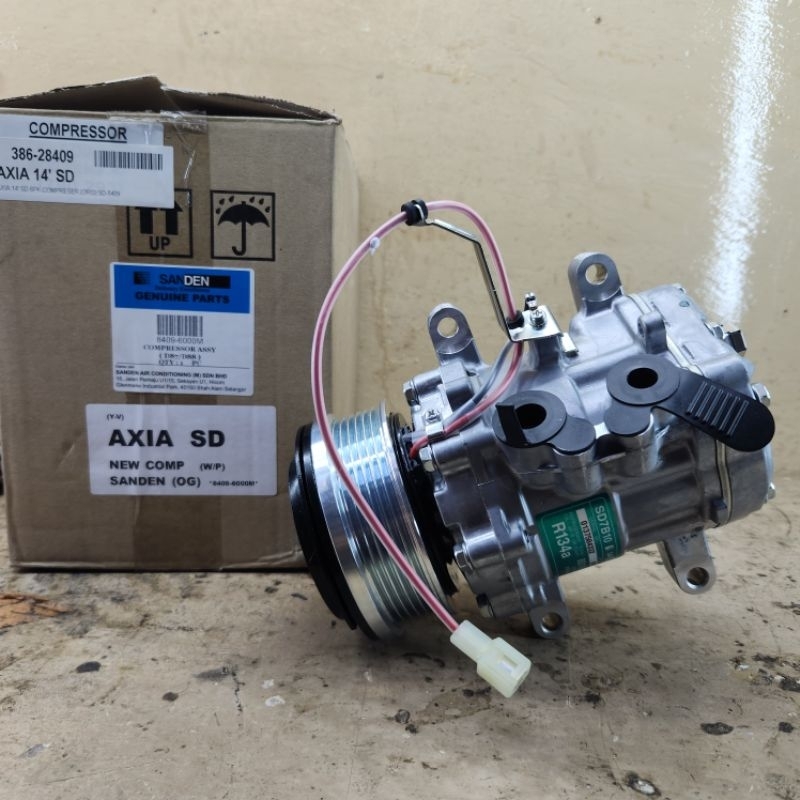 PERODUA AXIA SANDEN AIRCOND COMPRESER ORIGINAL SANDEN 8409-6000M ...