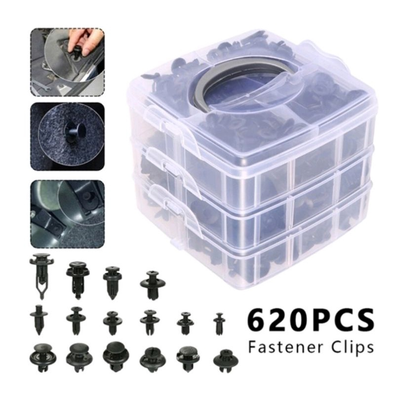 Universal 620PCS Car rivet bumper fender plastic trim Car Push clip ...