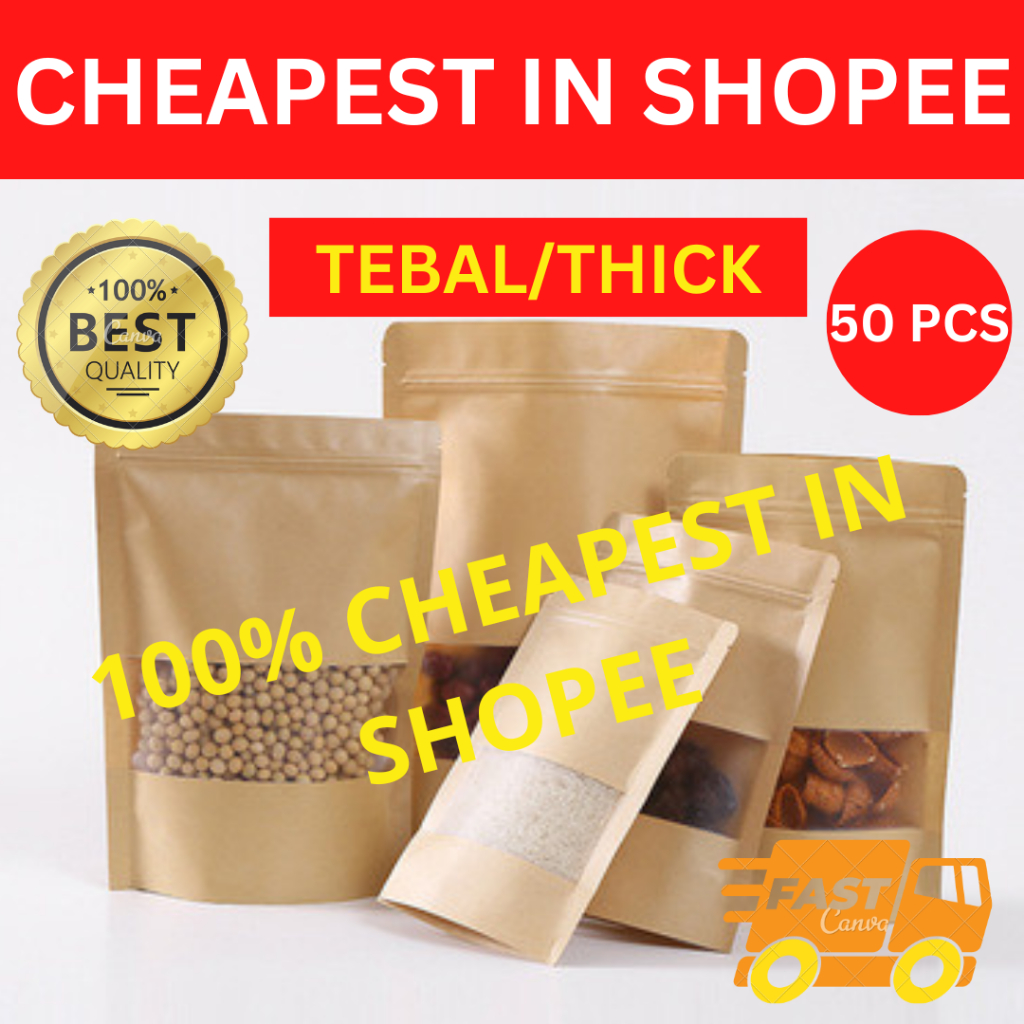 Kraft Paper Bag Zipper Bag Plastic Zip Bag Packaging Bag Food Storage