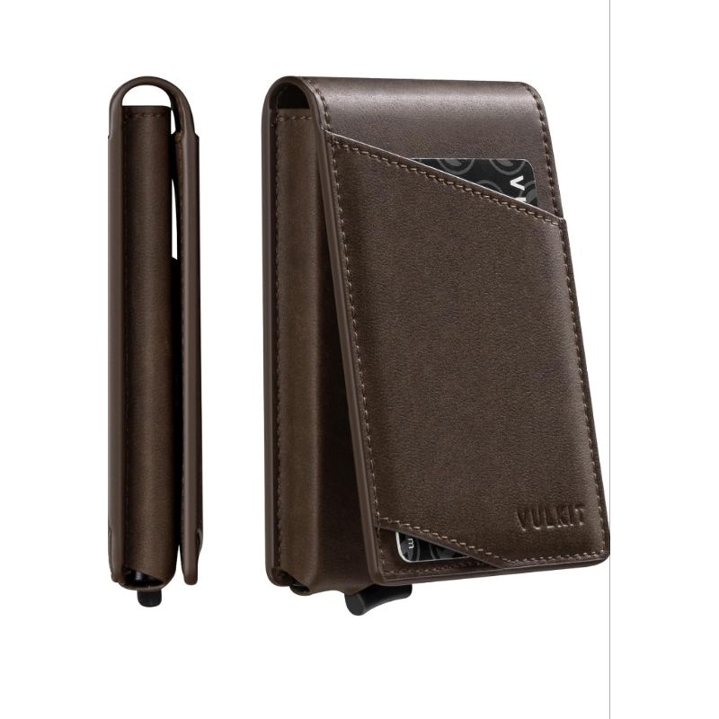 VULKIT Minimalist Wallet for Men Pop Up Credit Card Holder Slim Bifold