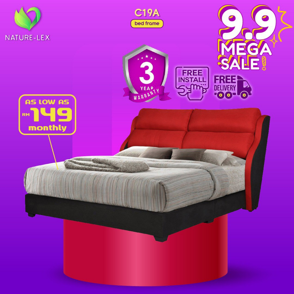 Free Installation C19A High Quality Solid Wood bed frame set Headboard