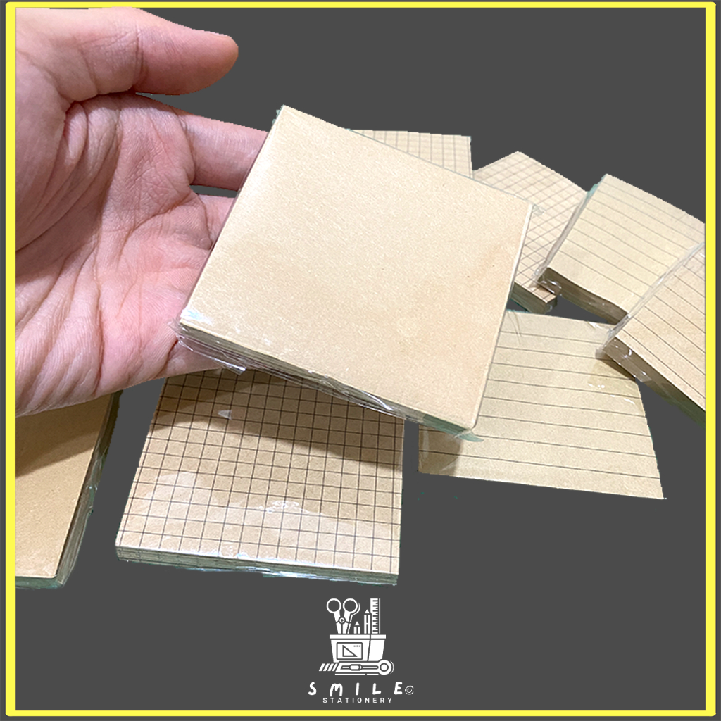 Craft Paper Sticky Note Memopad Kraft Kertas Memo Minimalist Craft ...