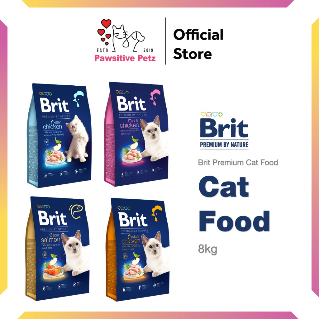 Brit Premium Cat 8kg Kitten Adult Salmon/Chicken/Indoor) Best