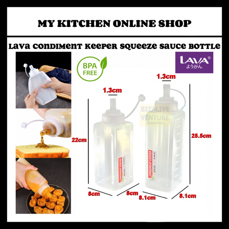 LAVA(1020ml & 820ml) Large Nozzle Sauce Bottle Sauce Squeezer