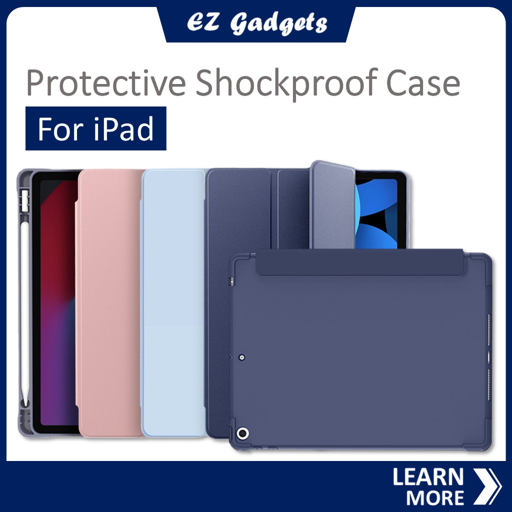 Protective iPad Case Cover with Pen Slot Holder Compatible with iPad 7