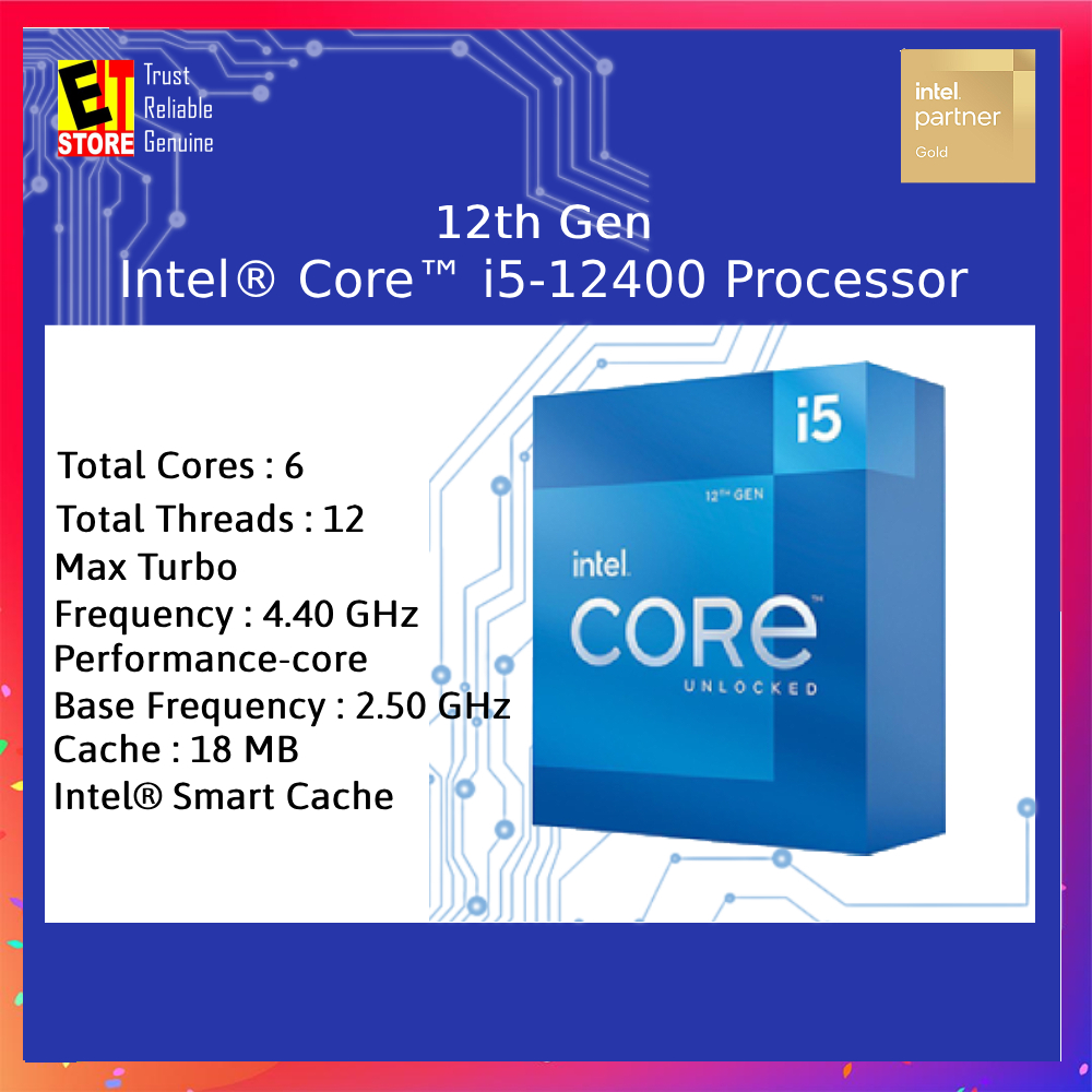 INTEL CORE I5-12400 18M CACHE UP TO 4.40 GHz GHz DESKTOP PROCESSOR