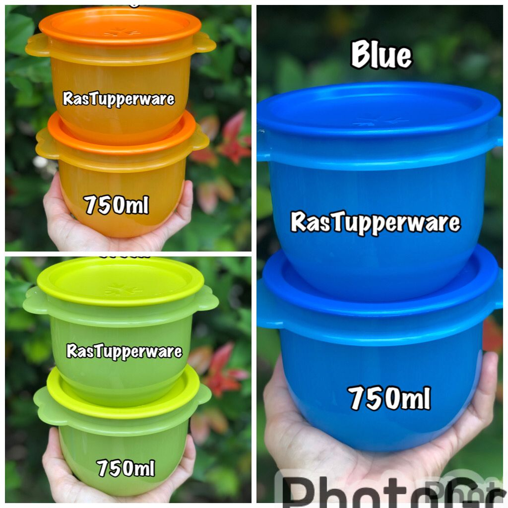 TUPPERWARE STAR BOWL 750ML SET OF 2PCS (BLUE/GREEN/ORANGE) | Shopee ...
