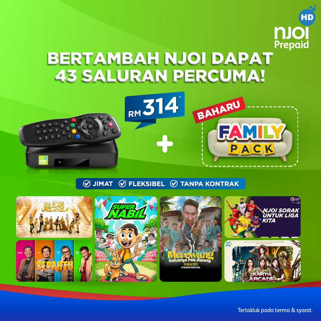 [YearEndPromo] NJOI Box Set Prepaid Satellite TV Decoder + Smart Card