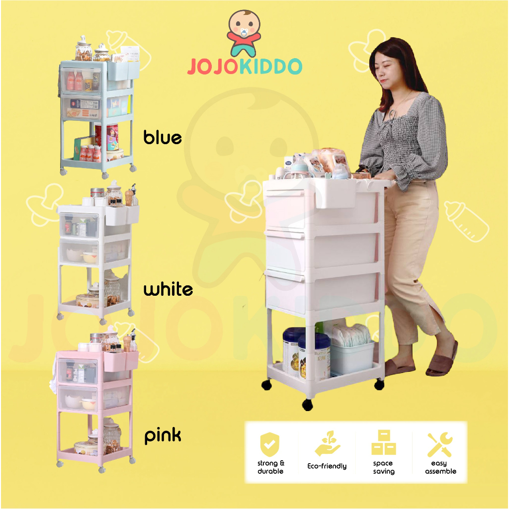 Baby Drawer Baby Storage Trolley Baby Storage Rack Baby Drawer Baby Rack Drawer Trolley Rak Bayi