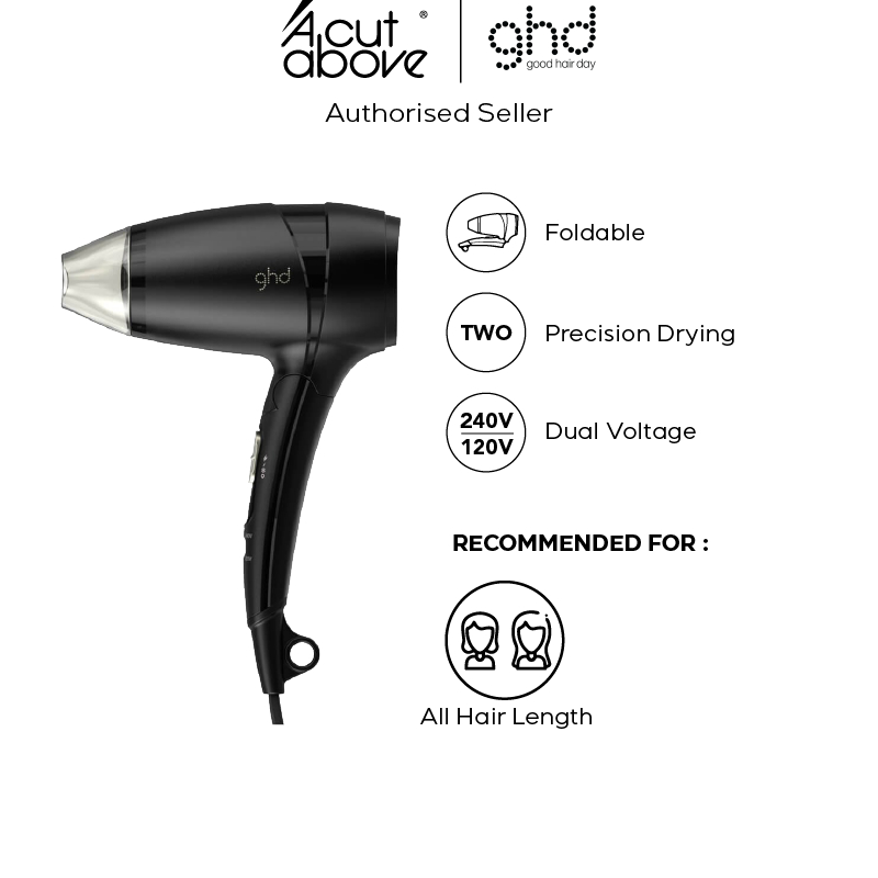 ghd flight travel hair dryer with protective bag