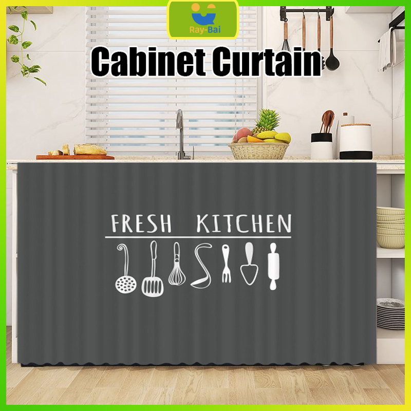 Kitchen Cabinet Curtain Household Waterproof Shade Curtain Decoration ...
