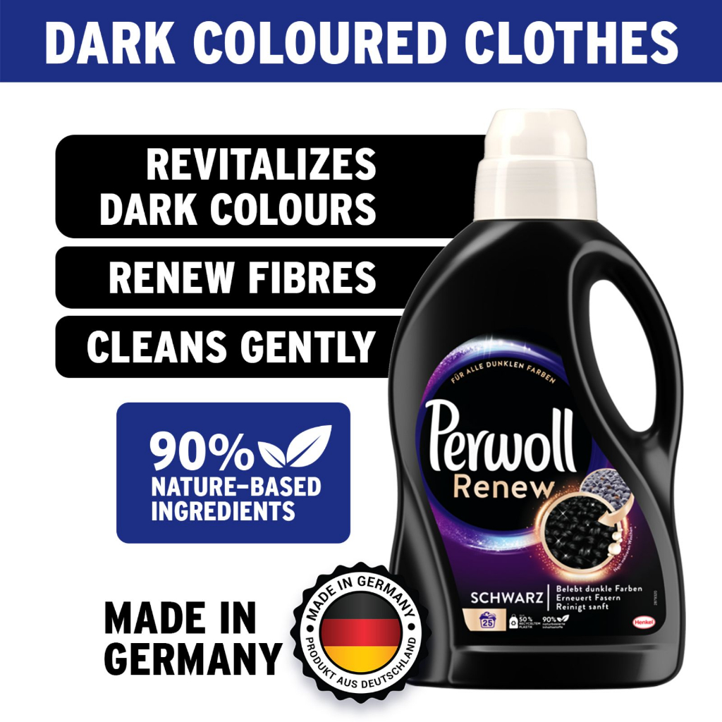 Perwoll with ReNew+ Black Effect Laundry Liquid Detergent 1.375L from