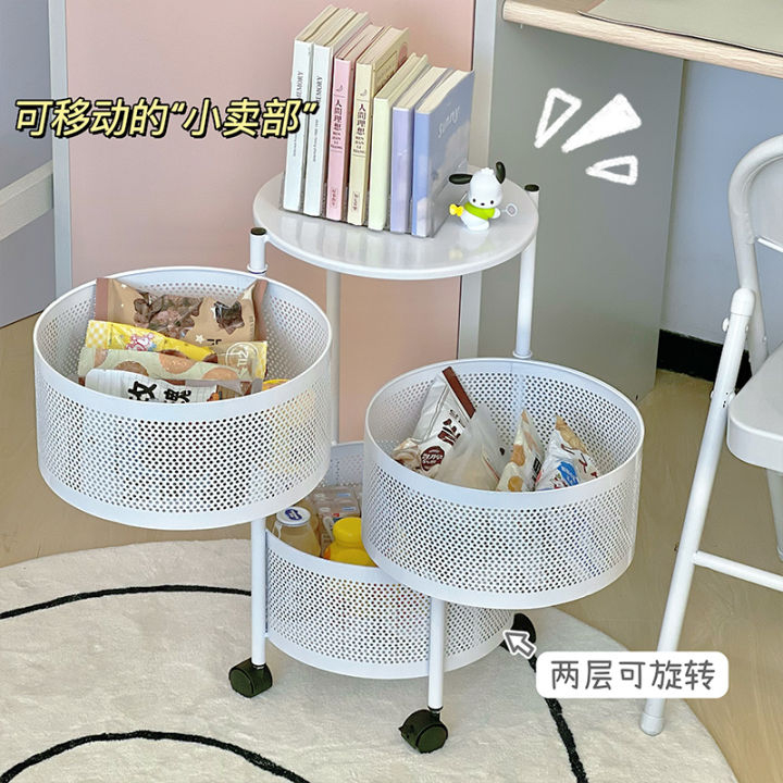 Kitchen Trolley Rotating Kitchen Trolley with Wheels Floor Stand Multi ...