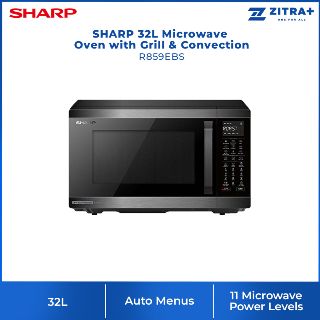 SHARP 32L Microwave Oven with Grill & Convection R859EBS Auto Menu