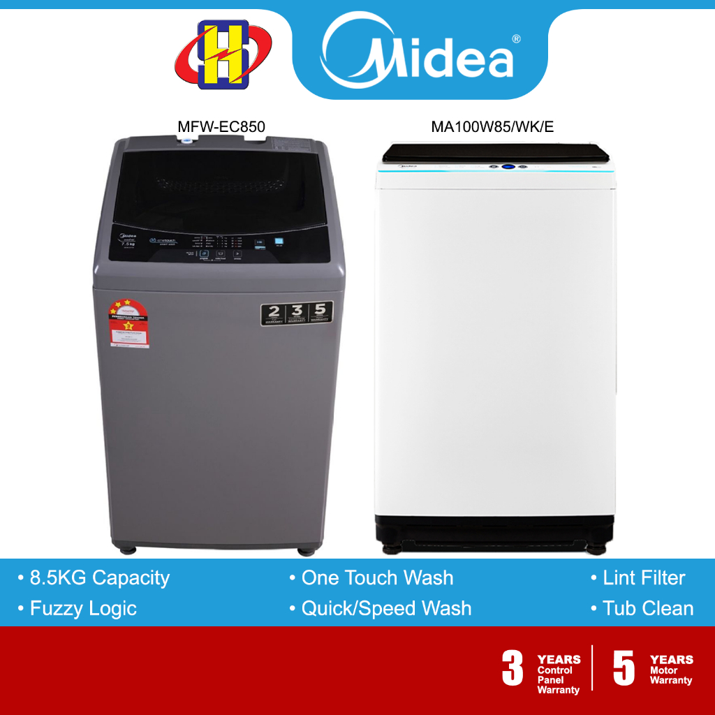 Midea Washing Machine (8.5KG) Fuzzy Logic Fully Auto Top Load Washer