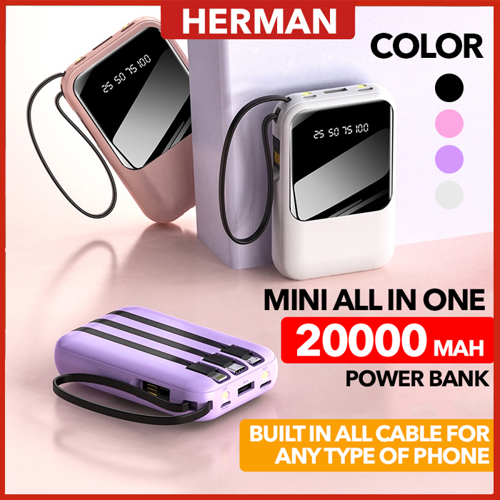 Powerbank 20000mah Led Display 5v21a Dual Input Dual Output - Hitam