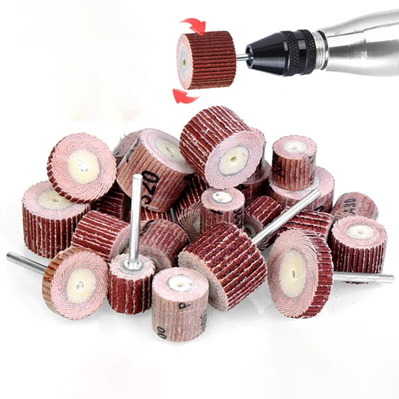 3mm Sanding Sandpaper Flap Wheel Grinding Head Grinder Burr Abrasive Polishing Porting For
