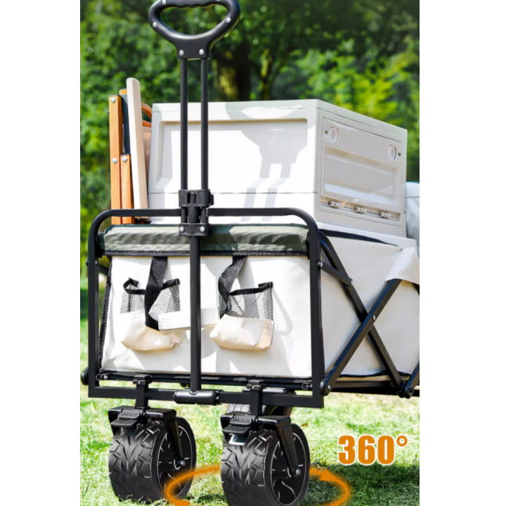 ready-stock-150l-folding-camping-trolley-outdoor-wagon-trolley-wheels