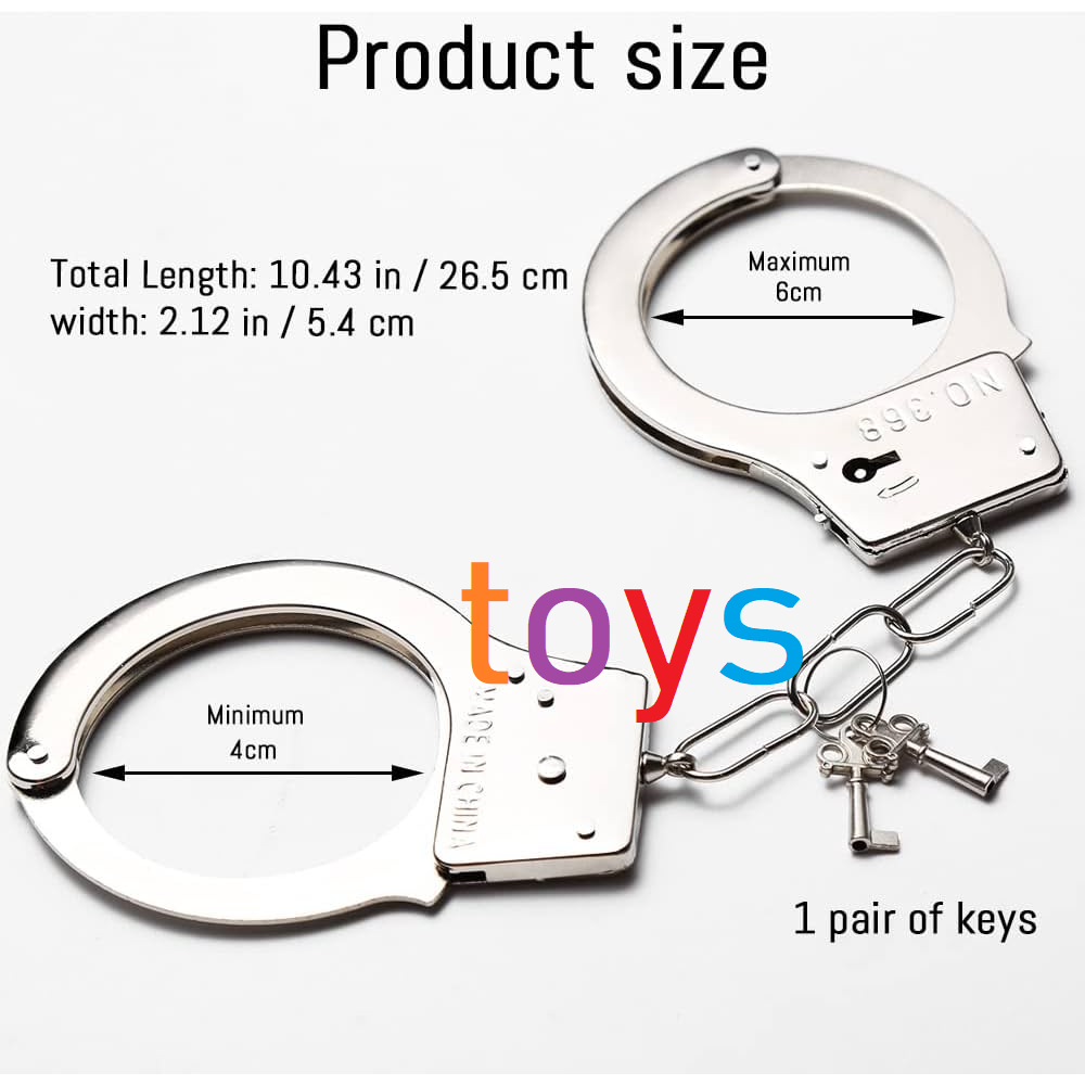 Hand Cuff Toy Metal with Keys For Kids & Adult Cosplay Dress up Role ...