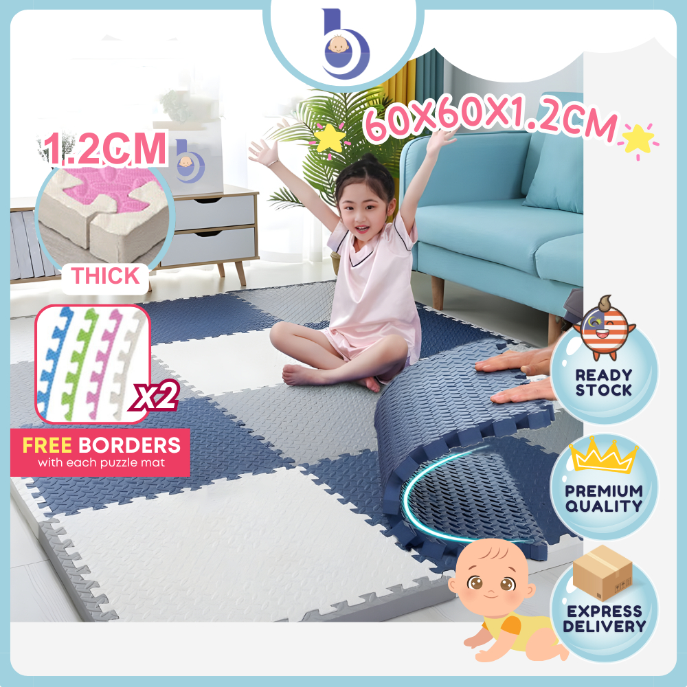 BabyBloo Baby Playmat 60x60x1.2CM EVA Thick Foam Play Mat Puzzle Carpet